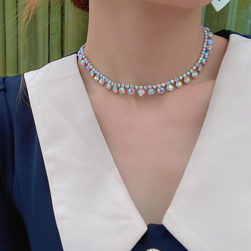 Bijoux Nihaojewelry En Gros Nouveau Collier En Cristal De Couleur Courte À La Mode display picture 1
