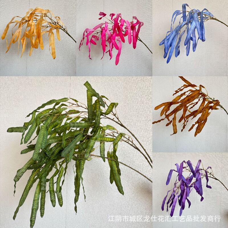Trendy Hanging Wedding Greenery Wild Hanging Pea Pod Bean Flower Wedding Home Decoration Artificial Flowers Wholesale