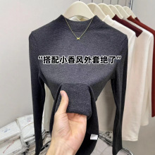 2025年秋冬新款慕斯羊绒轻熟风打底衫正肩长袖保暖百搭上衣