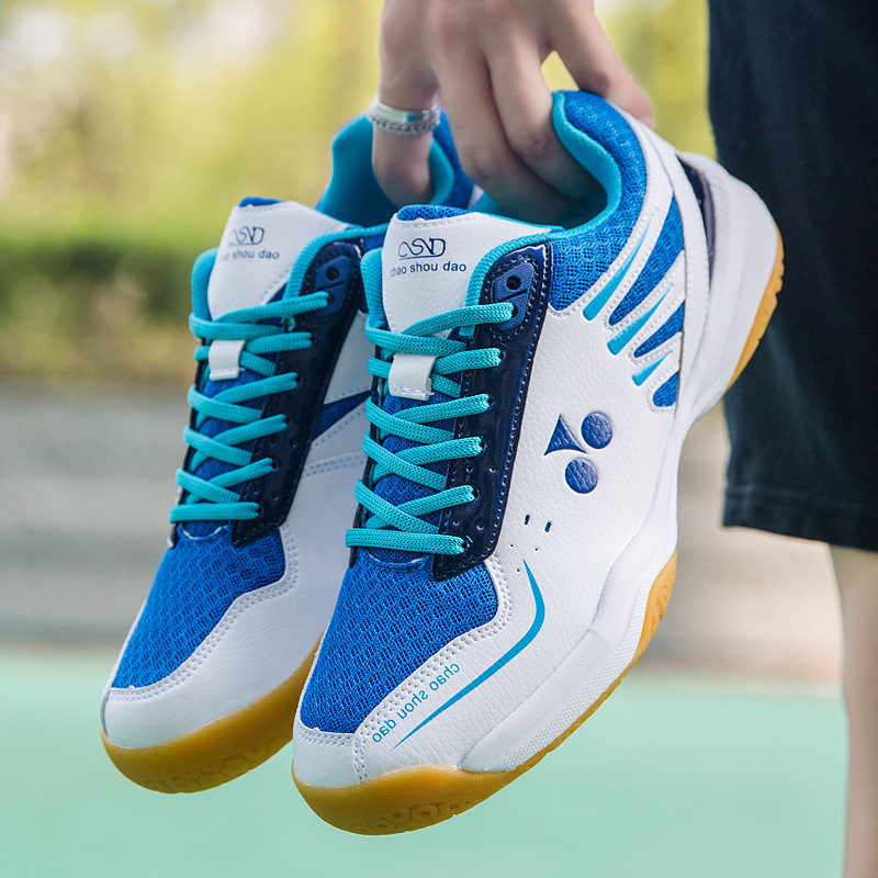 Nuevos zapatos de bádminton de malla transfronterizos zapatos de tenis de entrenamiento ligero zapatos deportivos antideslizantes al por mayor