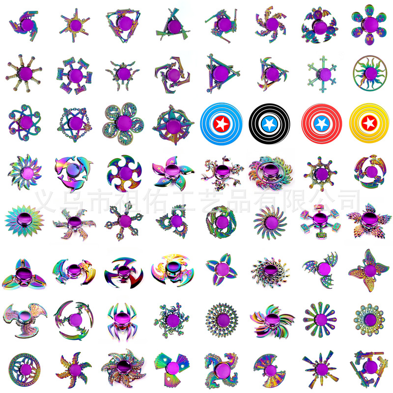 Fingertip Gyro Metal Digital Math Finger Luminous Crystal Children Explosions Stall Decompression Toys Cross-border Wholesale