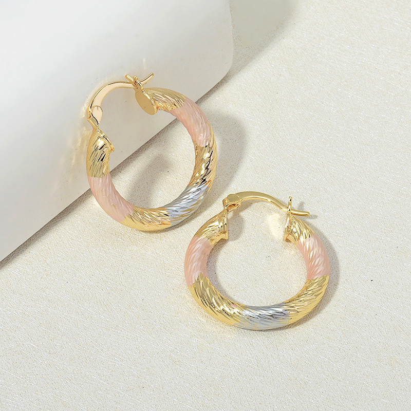 1 Pair Simple Style Classic Style Colorful Color Block Copper Brass Women's Earrings display picture 2
