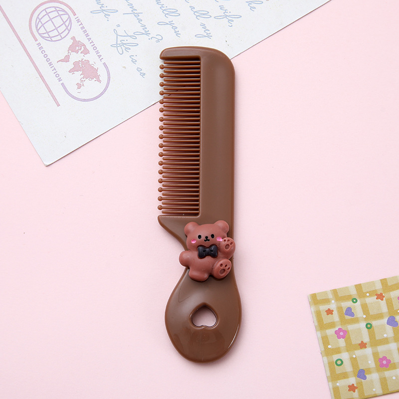 Nuevos niños pequeño peine de dibujos animados mini portátil Bangs pelo roto cabeza redonda peine de dientes peine de pelo de niña
