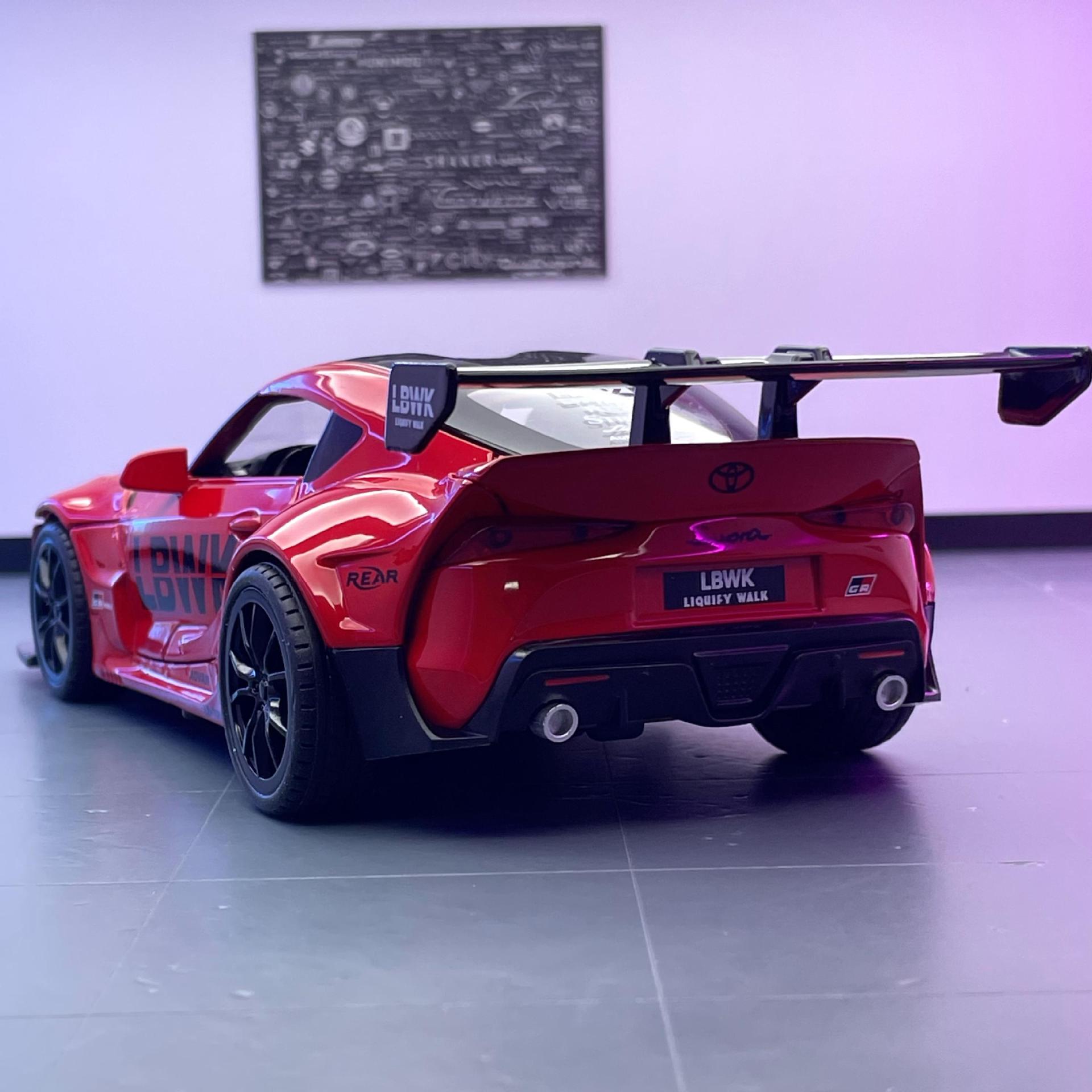 Jiaye aleación coche modelo 1:22 Toro diablo versión de carreras de sonido con luz pull back juguete coche sonido modelo Decoración