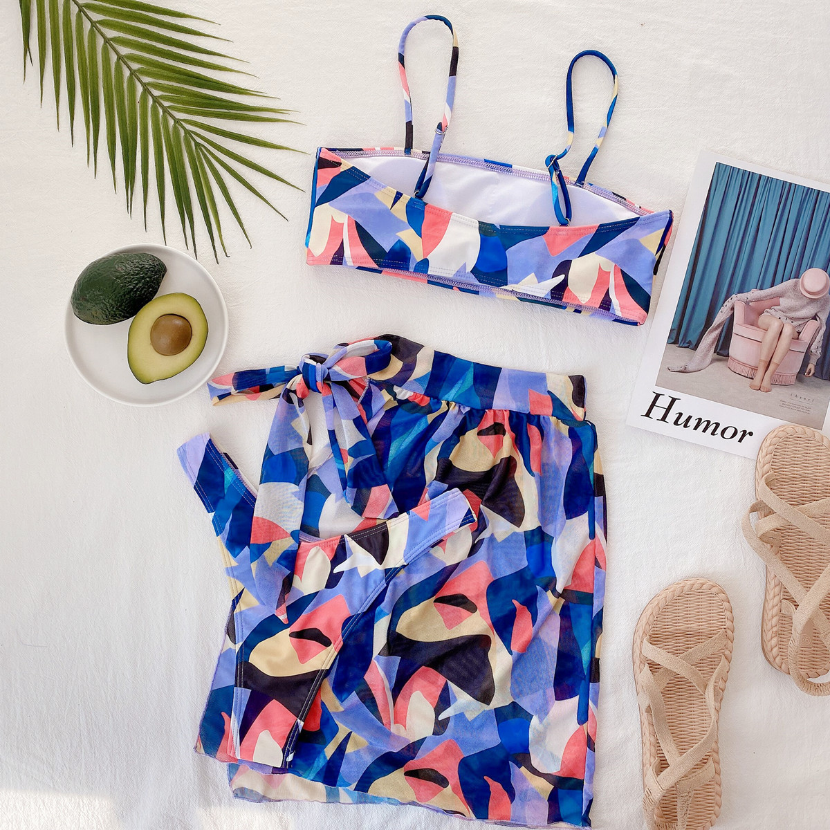 sexy printed split swimsuit three-piece NSDA51936