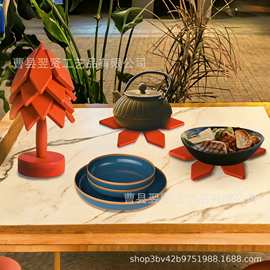 木制小树隔热垫 餐桌防烫耐高温餐垫 家用碗垫锅垫餐实木垫茶杯垫