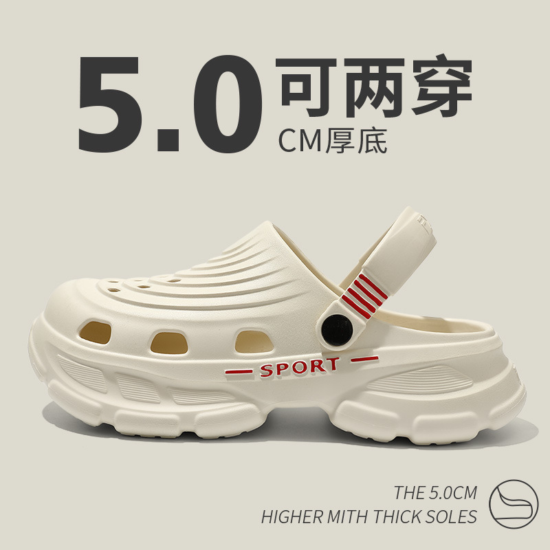 2026 New Model Clogs with Ultra-Thick Eva Sole for Outdoor Wear, Summer Height-Increasing Non-Slip High-Heeled Beach Sandals for Men Wholesale