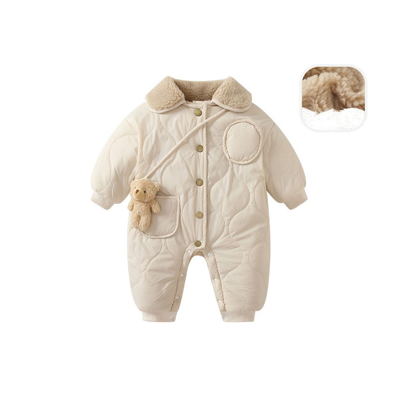 Ropa de una pieza de algodón fino de otoño e invierno para bebés, ropa de primavera y otoño, abrigo de dibujos animados súper lindo para bebés, ropa de algodón para recién nacidos image 1