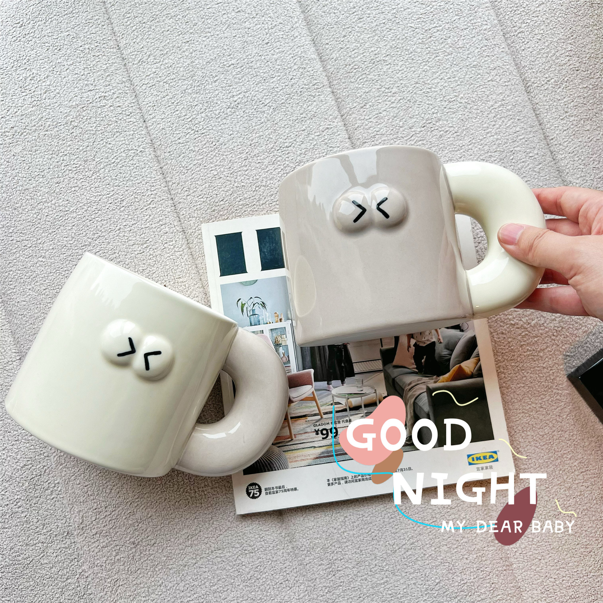 Shawn Mondrian gorda gorda taza de cerámica encantadora taza casera copas de agua regalo de cumpleaños creativo