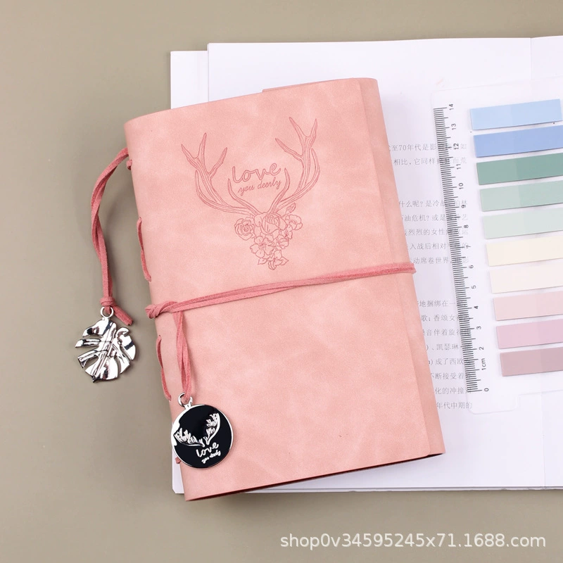 Retro pocket notebook D017, horizontal inner core with 3 storage pockets, tear-off pages