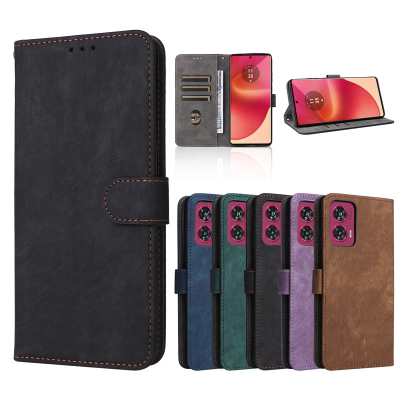 For MOTO Edge 50 Fusion 5G Mobile Phone Case Motorola Mobile Phone Anti-theft Brush Leather Case Lanyard Support