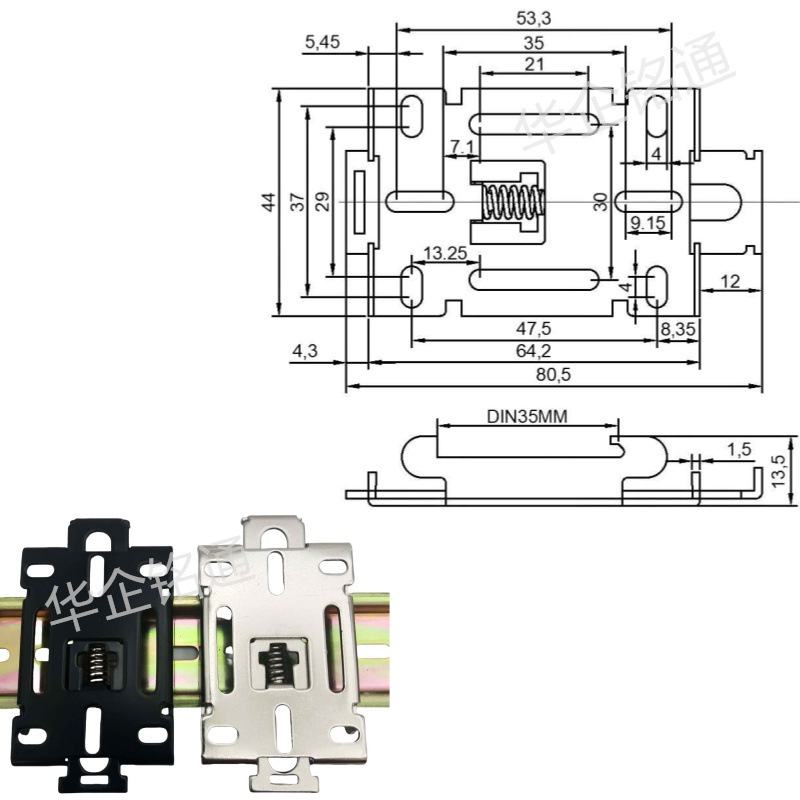 Huaqi mingtong accesorios de estado sólido hebilla de hierro hebilla fija guía carril soporte de instalación 35MM Guía carril instalación hebilla 44 ancho