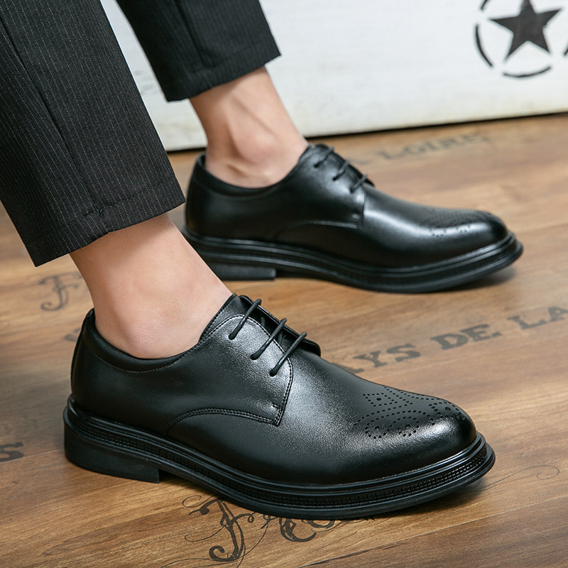 Comercio exterior Gran Inglés Bloc zapatos de hombre primavera y otoño 2024 zapatos de cuero casuales de negocios zapatos de boda de hombre