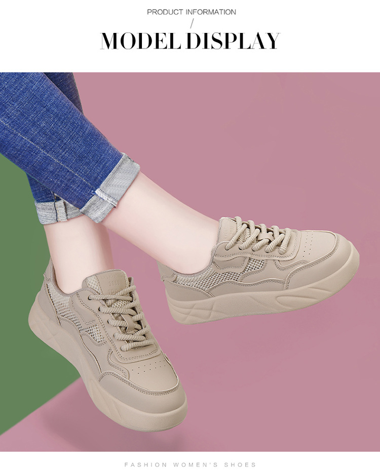 Giày sneaker nữ da thật màu trắng lưới thoáng khí đế bằng mùa hè 2025 — JST 7193 màu đen kiểu nửa kéo, gót cao 6cm, JST 1802- 1m màu, chiều cao gót 4CM, LJ 33005 màu mơ nhạt gót cao 3.5cm, LJ 33005m gót trắng cao 3.5cm chi tiết 6
