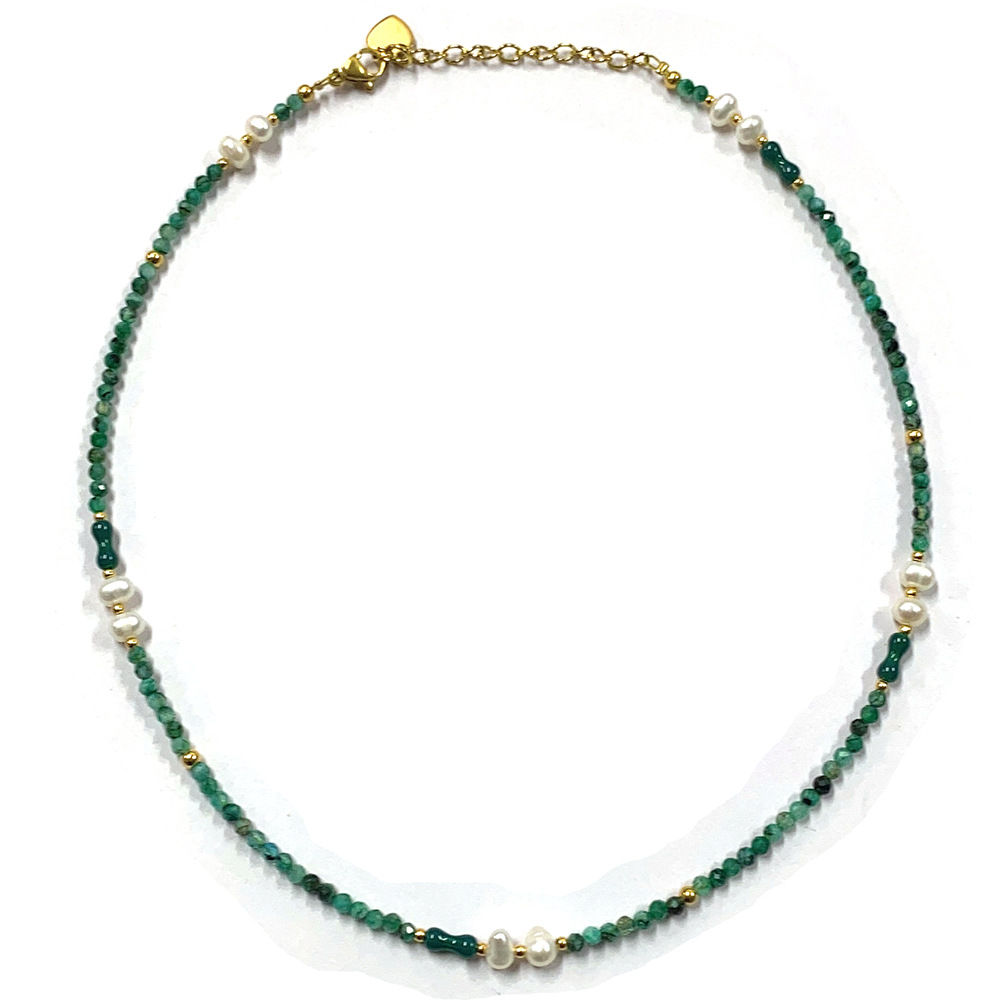 40g Weight Beads Pendant Material Necklace Classification Titanium Steel Chain Material 1 Piece Quantity Holiday, Daily Occasion natural stone, Freshwater Pearl, Titanium Steel Material Geometric Pattern Women's Gender Irregular, Chain Design Simple Style Style Simple Style Geometric Natural Stone Freshwater Pearl Titanium Steel Necklace In Bulk 30