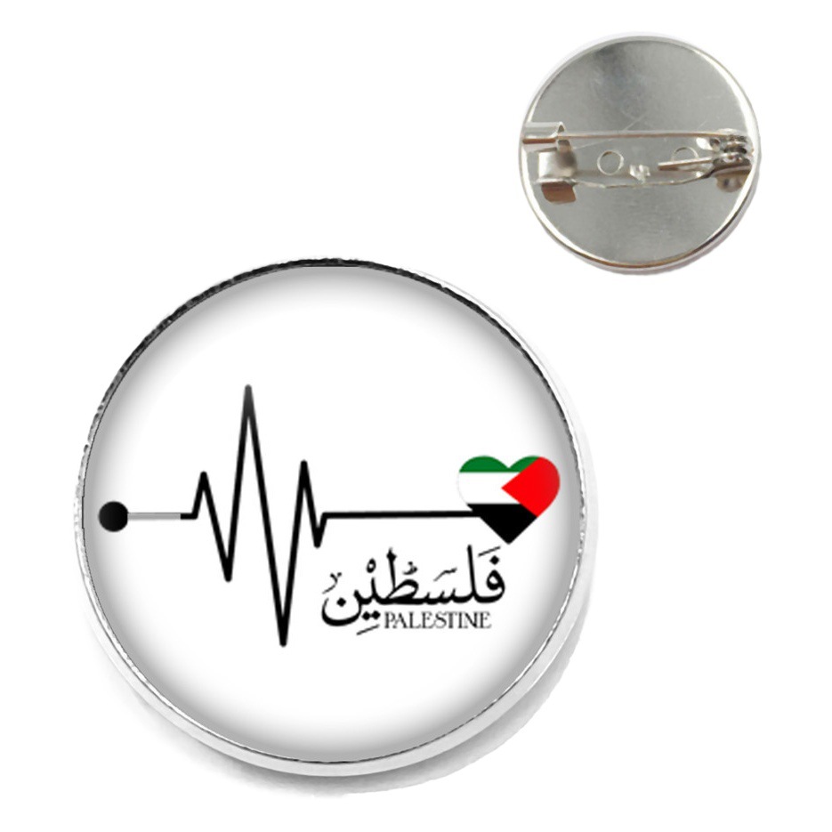 Transfronterizo pin bandera palestina vidrio personalidad arte insignia broche accesorios hombres mujeres broche
