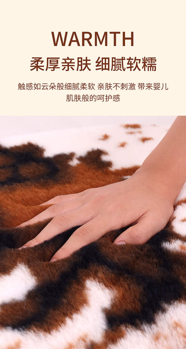 In-Stock Winter Car Seat Cushion Set, Rabbit Fur Marble Pattern Three-Piece Set, Warm Rabbit Fur Cushion for Winter