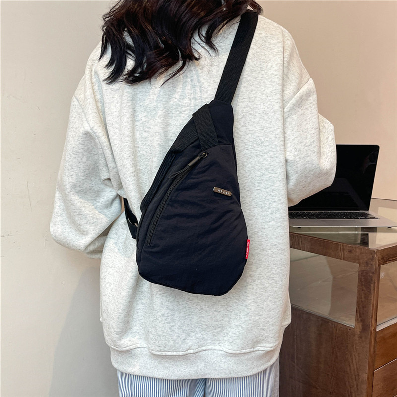Nouveau sac en tissu Oxford à la mode pour hommes et femmes, sac de poitrine à bandoulière simple et polyvalent, sac à main d'extérieur_voghion.com