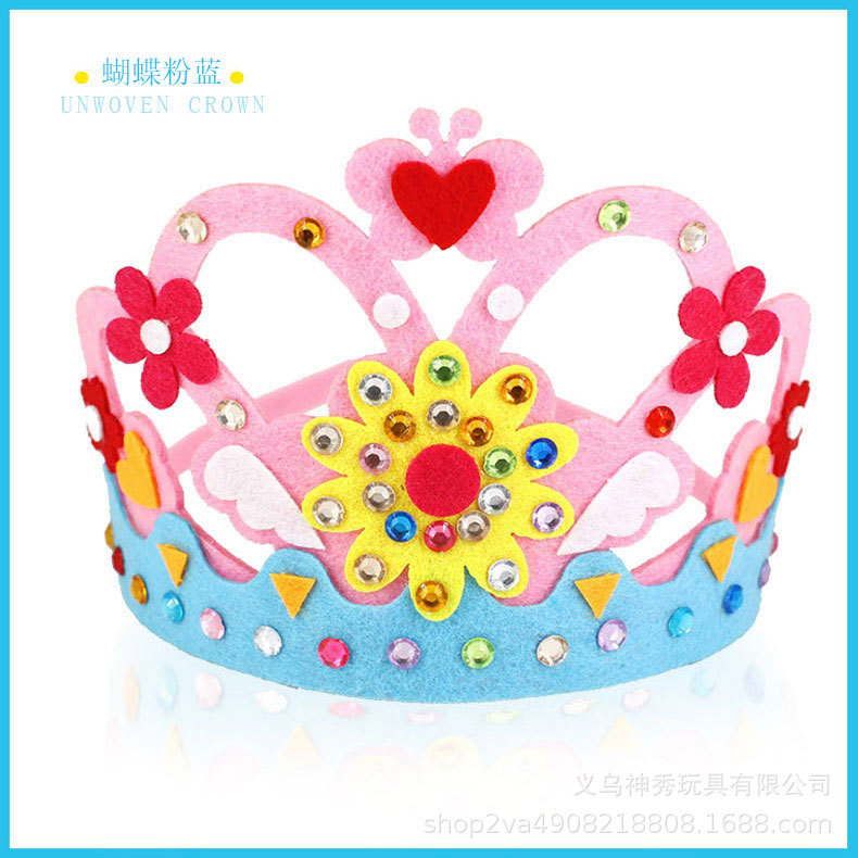 DIY material hecho a mano paquete kindergarten no tejido corona creativo pegatinas regalo de cumpleaños