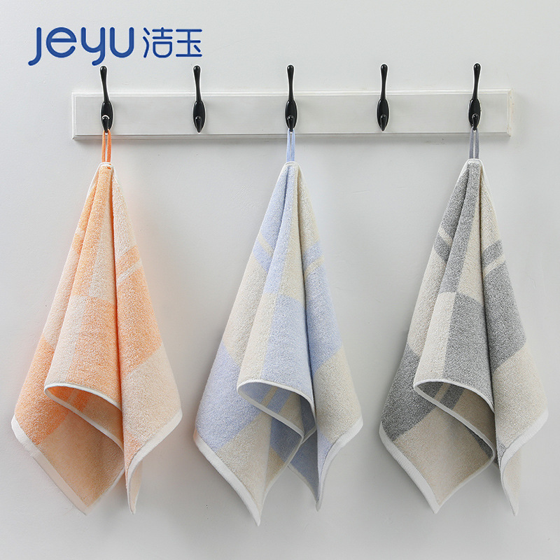 Jieyu Tawel Zhulier 면 가정용 세안 피부 친화적 흡수성 푹신한 성인 남성 및 여성 목욕 페이스 타올 JQ3003F
