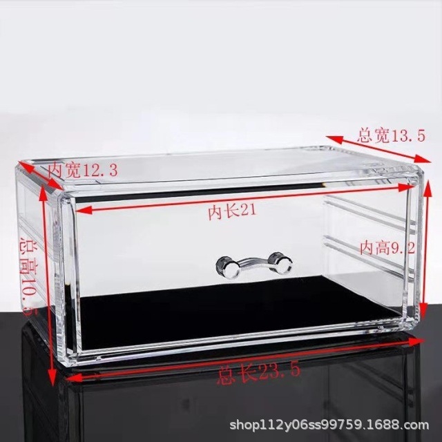 Transparente caja de almacenamiento de cosméticos de escritorio cajón cuidado de la piel tocador lápiz labial acrílico PS organizador rack de almacenamiento