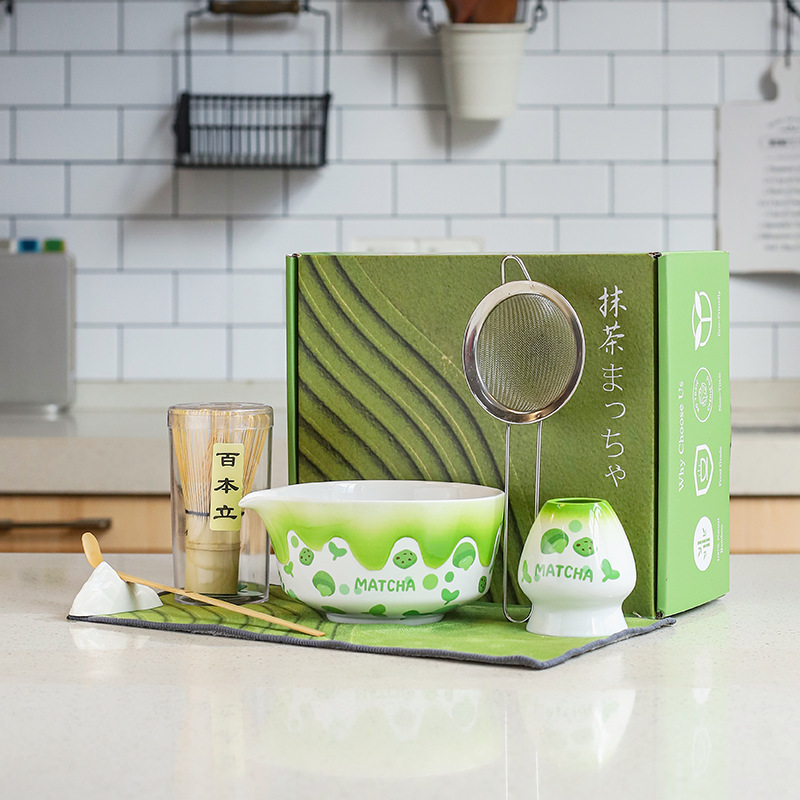 抹茶セット 茶筅 百本立抹茶茶碗 茶筅 スタンドスプーン シェーカー ティータオル 抹茶エッグビーターセット|undefined