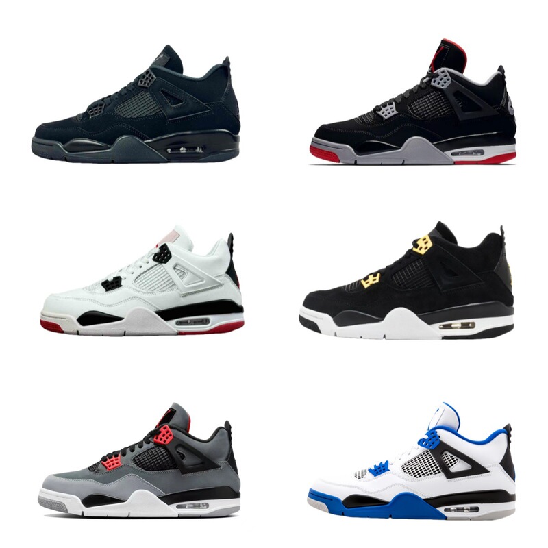 Putian Pure Original High-Quality Aj4 Genuine Leather Air Cushion Shock-Absorbing Sneakers Casual Sports Basketball Shoes Youth Trendy Shoes for Men