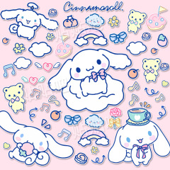 Cute Sanrio Pom Poko Dog Laptop Bag iPad Water Cup Big Ear Dog Decorative Waterproof Sticker