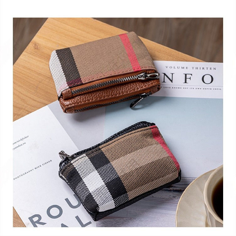 High-End Small Wallet, Retro Stripesd Style, Textured Fashionable Lipstick Key Bag, Compact Portable Card Holder, European and American Style High-End Small Wallet, Retro Stripesd Style, Textured Fashionable Lipstick Key Bag, Compact Portable Card Holder, European and American Style