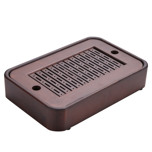 New bamboo water storage household tea tray small walnut color hotel tea set Japanese dry tea tray