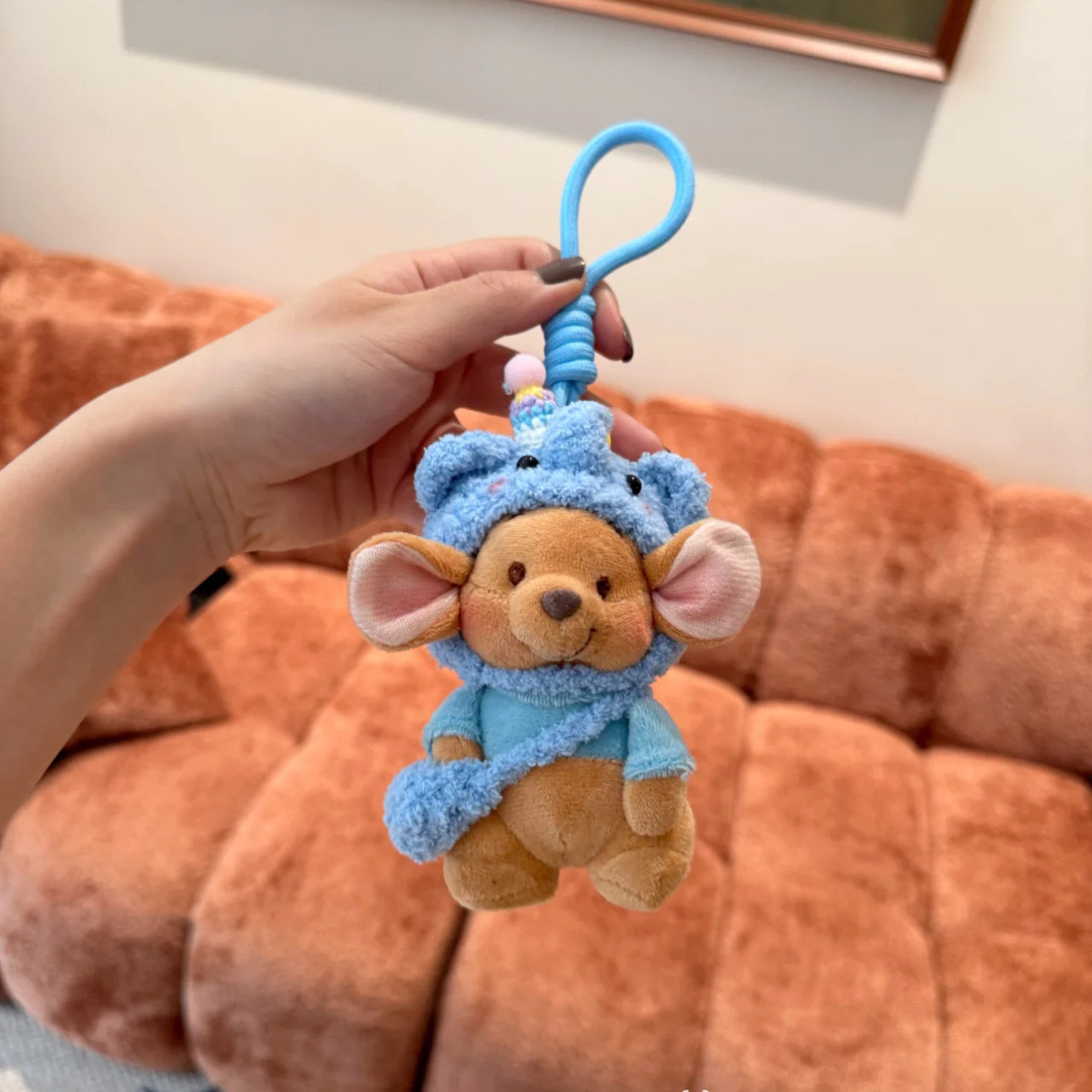 Recuerdos Chef Xiaodou Kangaroo De pie Muñeca de felpa Colgante Muñeca linda Regalo para niña Llavero de coche