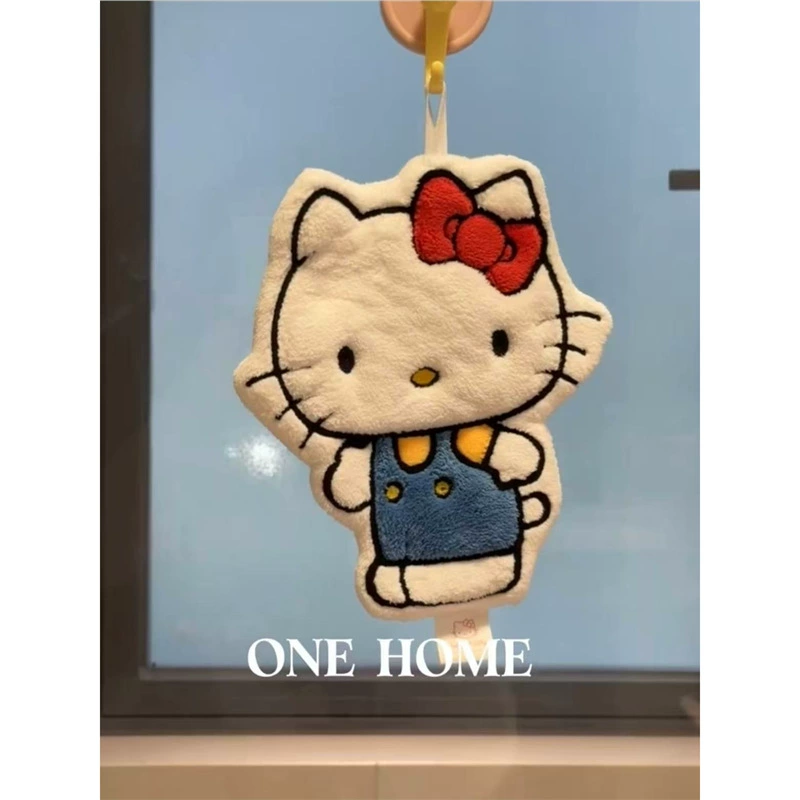 Hello Kitty, милый носовой платок для домашнего использования, детские влажные салфетки для лица, увеличенная толщина, впитывают воду