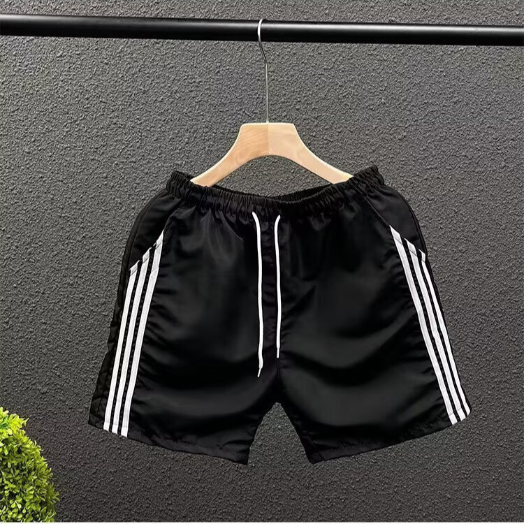 Pantalones de secado rápido de verano, pantalones cortos casuales para hombres, rayas de moda, pantalones deportivos sueltos, pantalones de moda transfronterizos