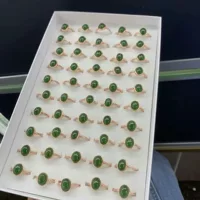 Натуральное кольцо Хетиан Джаспер ледяной проницаемый голова и нога нефрит нежный 925 серебряный розовое золото инкрустированное кольцо