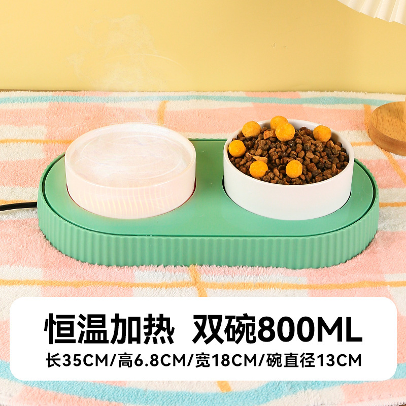 Dispensador de agua para gatos Dispensador de agua para mascotas de temperatura constante Calentamiento Tazón de cerámica para gatos Tazón de agua para gatos Circulación automática Tazón de agua para perros