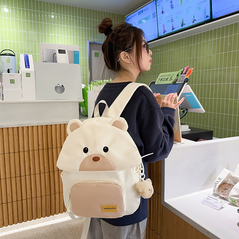 Jardín de infantes mochila de dibujos animados para mujeres ocio versátil gran capacidad lindos mochila de niños oso mochila de hombro comercio exterior