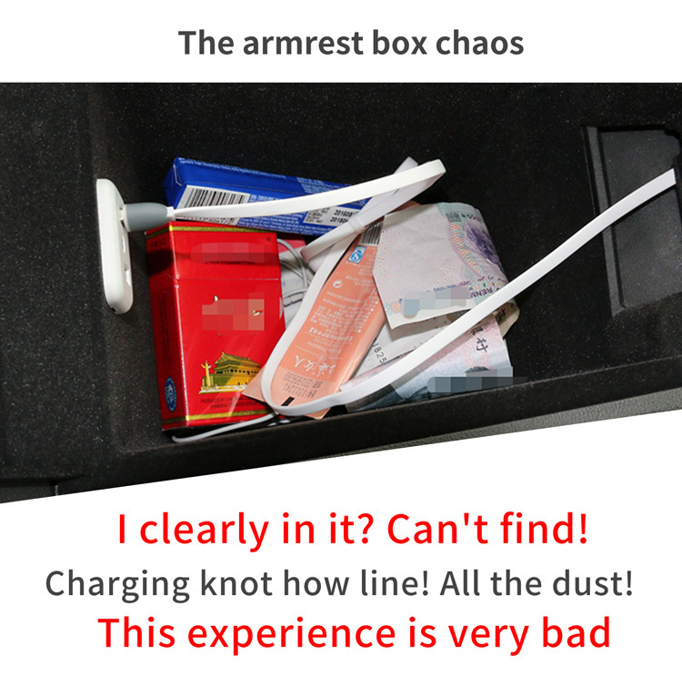 Suitable for 19-25 Models of Ford Ranger Center Console Armrest Storage Box Car Storage Accessories Modification
