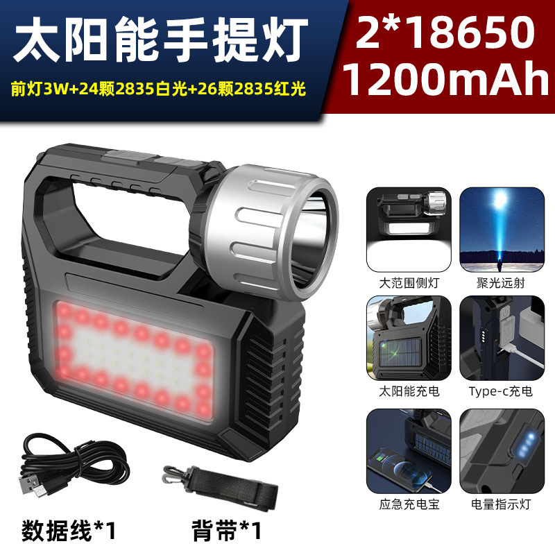 빨간색 표시등이 있는 고급 버전(2400mAh 배터리) 테스트 조명