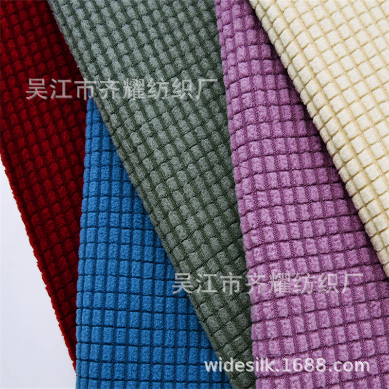 75+40*75+40/150涤氨毛毛虫四面弹登山布拉毛摇粒布毛一体户外布