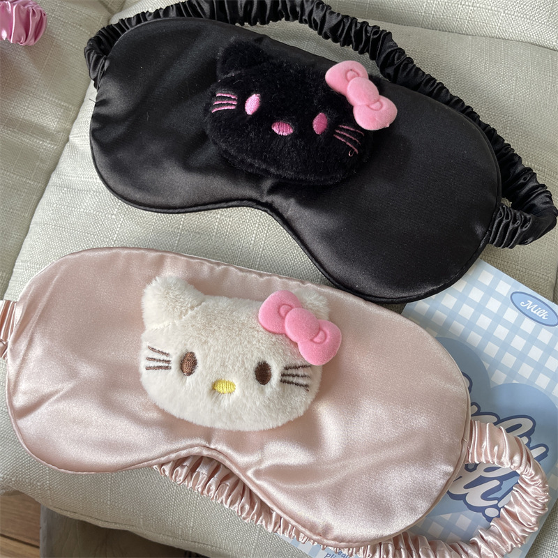 Cartoon Three-Dimensional Anime Imitation Silk Sleep Eye Mask Cute Female Student Dormitory Blackout Work Nap Face Wash Headband