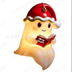 Cute Ghost Reading Book Lamp可爱的幽灵阅读书灯圣诞节幽灵夜灯