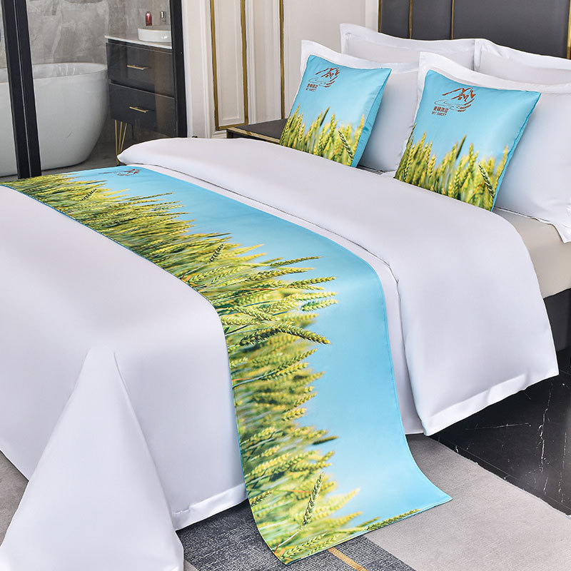 하늘색 디지털 인쇄 밀 귀