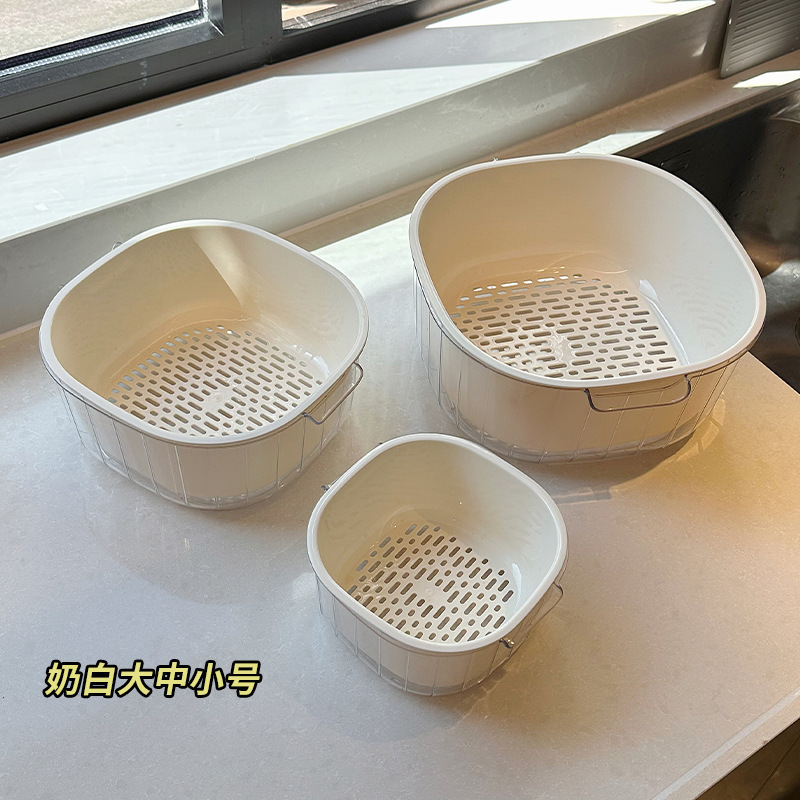 シンク二層排水バスケットキッチン用品リビングルームティーホームフルーツプレートバスケットシンクバスケット|undefined