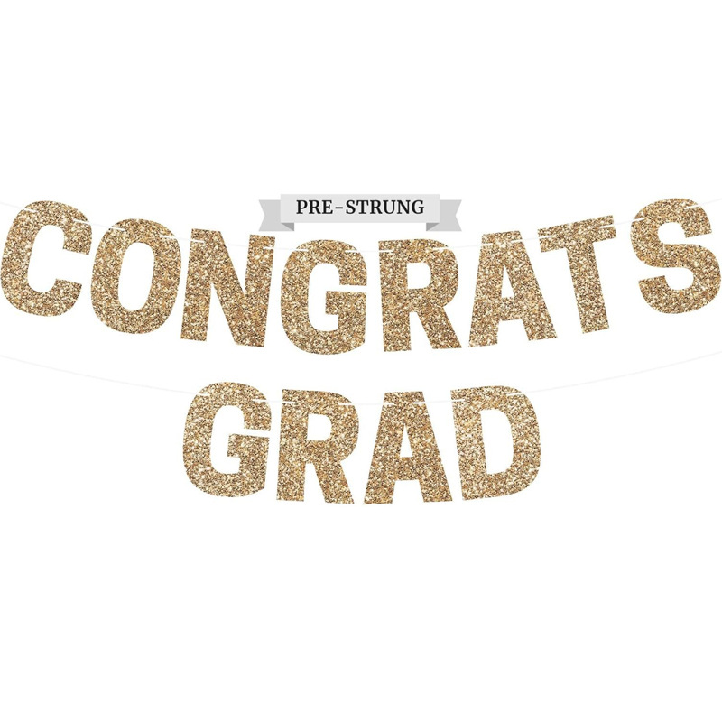 Espesor de alta calidad de oro de cartón flash de graduación duradera temporada bandera banner 2024 suministros de decoración de cola transfronteriza