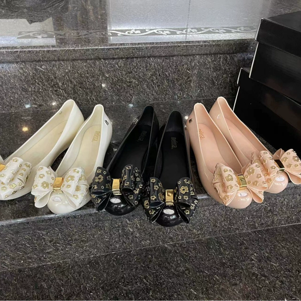 Новая бразильская Мелисса та же бантик дамы одинарная обувь рыбья клюв желе обувь