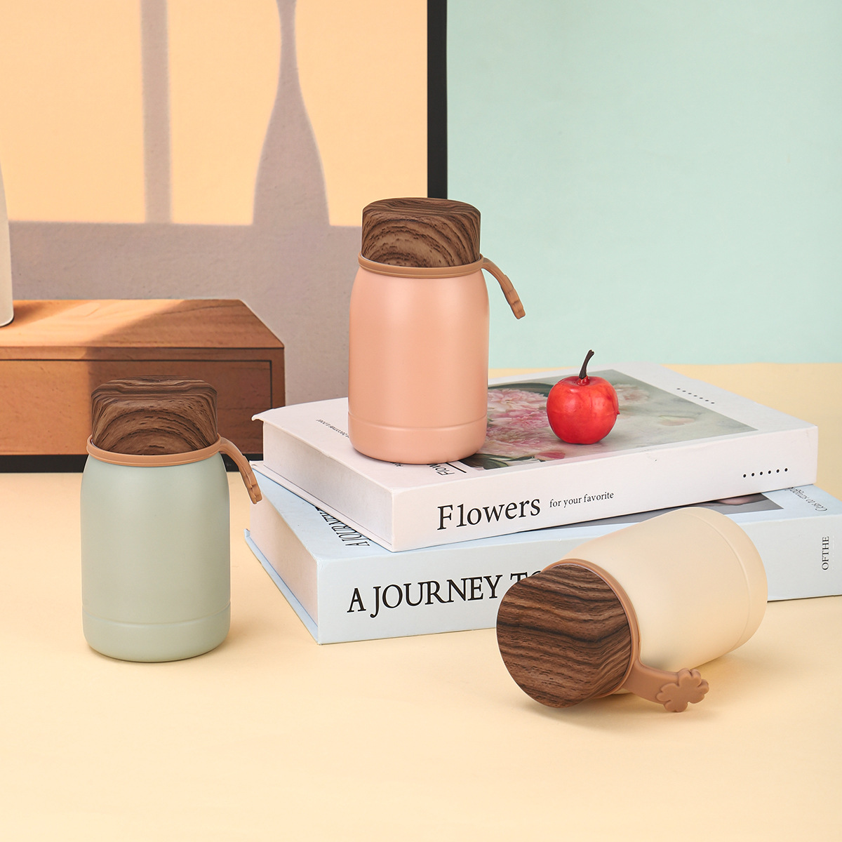 Creative Wood Grain Insulated Stainless Steel Pocket Cup_voghion.com