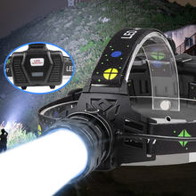 白激光强光头灯伸缩变焦USB充电高亮可调节远射多功能头戴式电筒