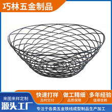 跨境热销铁线家用水果篮创意不规则边简约现代铁艺家用水果篮定制