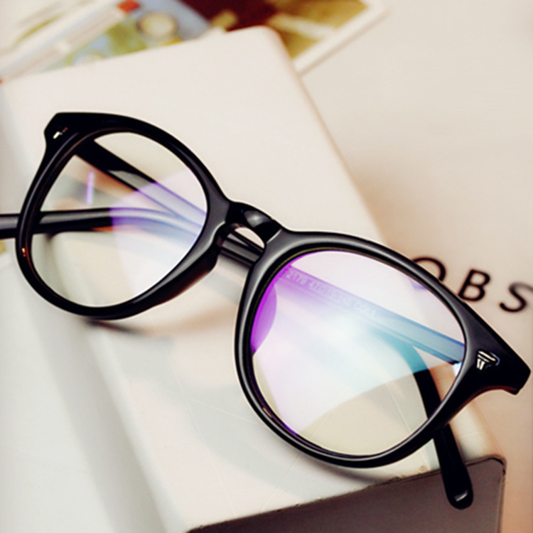 Rivet plain mirror retro glasses frame f...