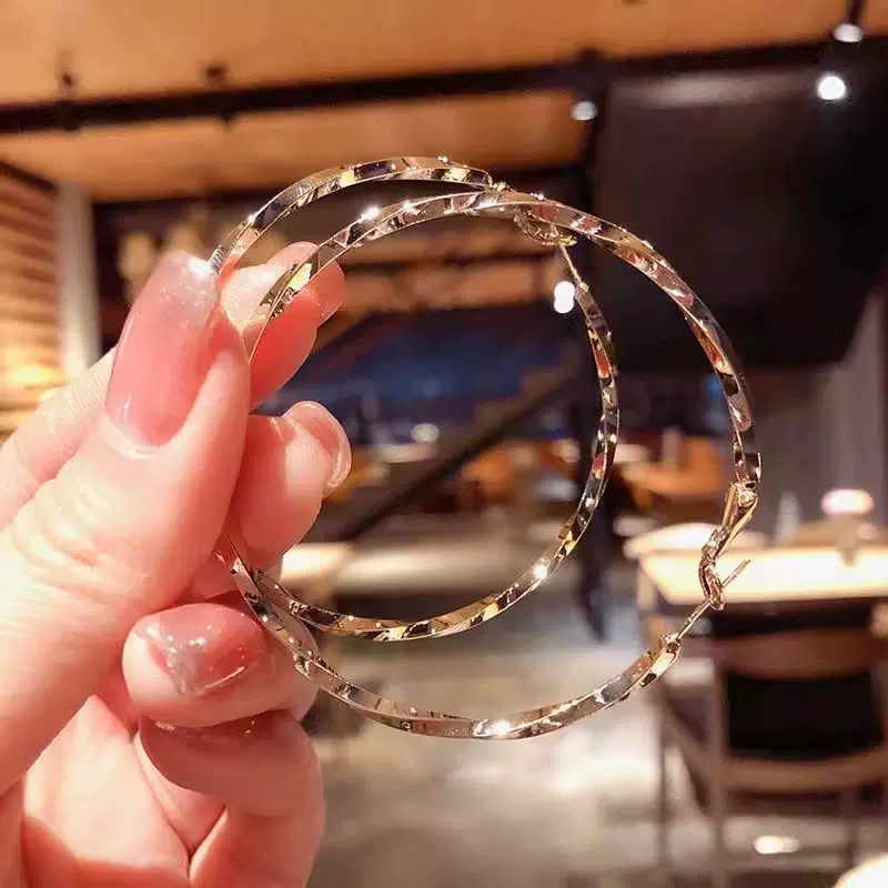 Capacious large earrings, silver 925 sample